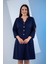 Kadın 3330450 Büyük Beden Kol Detaylı Lacivert Elbise 4
