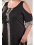 Kadın Büyük Beden Omuz Detaylı Elbise Siyah 4