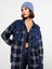 Yeni Sezon Önden Düğme Kapamalı Ekose Uzun Kollu Gabardin Kadın Gömlek Ceket 4