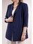 Kadın Büyük Beden Cepli Lacivert Ceket 7