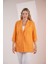 Kadın Büyük Beden Cepli Turuncu Ceket 3