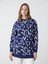 Yeni Sezon Bisiklet Yaka Desenli Kadın Sweatshirt Tunik 1