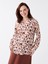 Yeni Sezon Bisiklet Yaka Desenli Uzun Kollu Kadın Bluz 2
