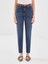 Yeni Sezon Beli Kemerli Mom Fit Kadın Jean Pantolon 2