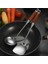 Karbon Çeliği Için Paslanmaz Çelik Spatula Paslanmaz Çelik Wok Spatula Metal Wok Aletleri Seti Ahşap Saplı Çorba Kepçe (Yurt Dışından) 3