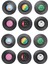 12 Adet / Set Eğirme Retro Vinil Disk Içecek Bardak Altlıkları (Yurt Dışından) 1