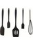 Dayanıklı Yanmaz Yapışmaz Silikon Spatula Seti 5 Parça Siyah 1