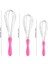 Paslanmaz Çelik Plastik Saplı El Çırpıcısı ( ) (1, Pembe, 3'lü Set) 3
