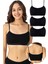 Kadın Bambu İp Askılı Çıkarılabilir Pedli Büstiyer Siyah 3'lü Paket 6
