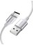 Örgülü USB Type-C Şarj ve Data Kablosu, Beyaz, 2 Metre 1