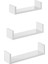 Duvar Rafları, 3'lü Set, U Şeklinde Yüzer Raflar, Çok Parlak Yüzey, Yaratıcı Fikirler, Mdf'den Yapılmış Depolama Rafı, Beyaz LWS40WT 2