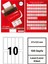 37x133mm Lazer Etiket | 1 Paket | 100 Sayfa | No: 10 | Ofis, Ambalaj, Etiketleme | Yapışkanlı 6