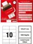 105x57mm Lazer Etiket | 1 Paket | 100 Sayfa | No: 10 | Ofis, Ambalaj, Etiketleme | Yapışkanlı 6