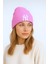 Ny New York Nakışlı Yumuşak Dokulu Unisex Kışlık Şapka Akrilik Pembe Renk Triko Bere 1