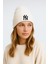 Ny New York Nakışlı Yumuşak Dokulu Unisex Kışlık Şapka Akrilik Beyaz Renk Triko Bere 1