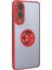 Samsung Galaxy S25 Edge Kılıf Montreal Yüzüklü Silikon Kapak - Kırmızı 3