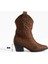 Kadın Sivri Burunlu Topuklu Bot Western - Kahverengi 6