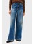Pamuklu Wide Leg Yüksek Bel Geniş Paça Jeans Bayan Kot Pantolon WW0WW46731 1A5 2