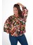 Kadın Büyük Beden Önü Drapeli Renkli Bluz Çok Renkli Renkli 1