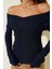 Sptrns Madonna Çapraz Yaka Bluz Lacivert T4331 (Beden: L) 4
