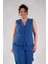 Kadın Büyük Beden Düğmeli Lacivert Yelek 1