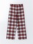 Yeni Sezon Beli Lastikli Ekose Kadın Pantolon 2