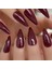100'LÜ Stiletto Takma Tırnak, Bordo Kırmızı Parlak Kaplama Tırnak Seti, 100 Parça Set 1