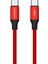 USB C'den USB C'ye 60W, 2.4A, 1m, Pd 2.0, Çift Kat Örgülü Hızlı Şarj ve Data Kablosu (Kırmızı, 1 Metre) 1