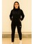 Kadın Spor Eşofman Takımı Siyah – Kapüşonlu Üst, Rahat Jogger Alt 3