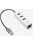 USB To Lan ve 3x USB Alüminyum Adaptör Gümüş 2