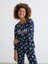 Yeni Sezon Bisiklet Yaka Stitch Baskılı Kadın Pijama Takımı 1