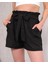Sptrns Kuşaklı Keten Şort Siyah S255265 (Beden: S) 1