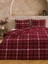 Home Kırmızı Ekose Desenli Pamuklu Çift Kişilik Nevresim Seti 200X220 cm 1