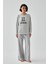 Kadın Gri Ikizler Burcu Oversize 2 Iplik Eşofman Ev Giyim Takımı 1