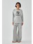 Kadın Gri Başak Burcu Oversize 2 Iplik Eşofman Ev Giyim Takımı 3
