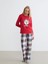 Yeni Sezon Bisiklet Yaka Yılbaşı Temalı Kadın Pijama Takımı 3