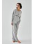 Kadın Gri Yay Burcu Oversize 2 Iplik Eşofman Ev Giyim Takımı 1