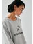 Kadın Gri Yay Burcu Oversize 2 Iplik Eşofman Ev Giyim Takımı 5