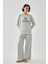 Kadın Gri Oğlak Burcu Oversize 2 Iplik Eşofman Ev Giyim Takımı 4