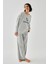 Kadın Gri Oğlak Burcu Oversize 2 Iplik Eşofman Ev Giyim Takımı 5