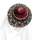 Kırmızı Taşlı Antik Dokulu 925 Ayar Gümüş Erkek Yüzük – Gösterişli Bir Parça 2