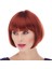 Kızıl Renk Düz Kesim Astarlı Küt Parti Peruğu 1
