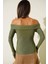 Sptrns Madonna Çapraz Yaka Bluz Yeşil T4331 (Beden: S) 3