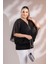 Kadın 3330365 Fermuarlı Şifon Bluz Siyah 7