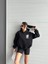 Yzlal 3 Iplik Şardonlu Oversize Kafa Baskılı Sweat Siyah (Beden: M) 5