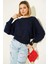 Sptrns Yarasa Kol Salaş Bluz Lacivert T4273 (Beden: Xl) 4