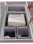 Kapısı 4 Lü Çekmece Düzenleyici Organizer Dekoratif Sepet Hurç (4 Lü Çekmece Çizgili) 3