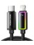 27W Type-C To Lightning Rgb Aydınlatmalı Örgülü Şarj ve Data Kablosu 1 Metre 1