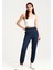 İndigo Yüksek Bel Jogger Rahat Form Manşetli Kadın Eşofman Alt - 94561 6