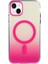 iPhone 15 Kılıf M-Safe Şarj Özellikli Transparan Renk Geçişli Zore Toros Kapak - Rose Pembe 6